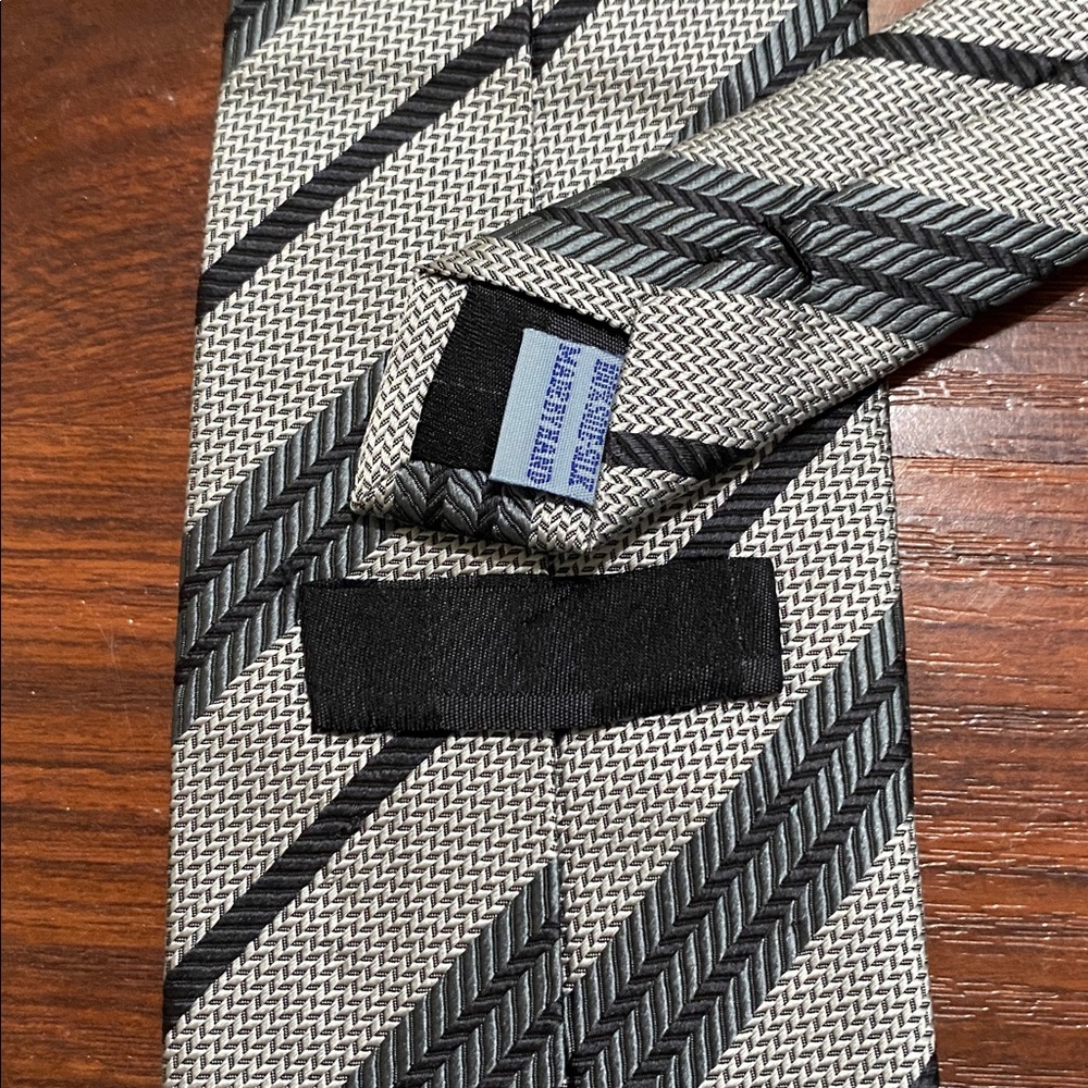 Black and Gray Patterned Tie